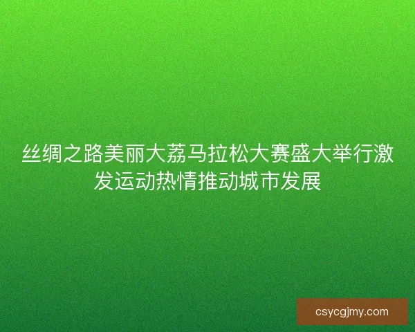 丝绸之路美丽大荔马拉松大赛盛大举行激发运动热情推动城市发展